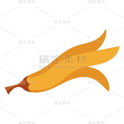 手绘-环保元素贴纸-香蕉皮