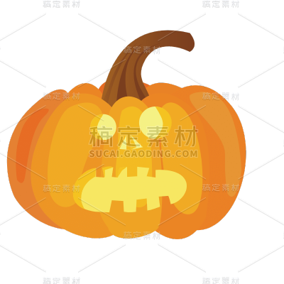 手绘-可爱日常生活贴纸SVG-南瓜