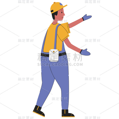 扁平-工人职业形象人物插画-SVG4