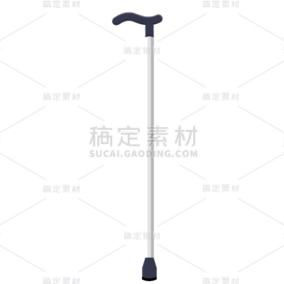 手绘-老人用具元素-拐杖