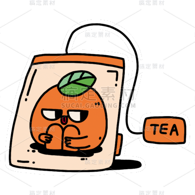 卡通饮料插画贴纸