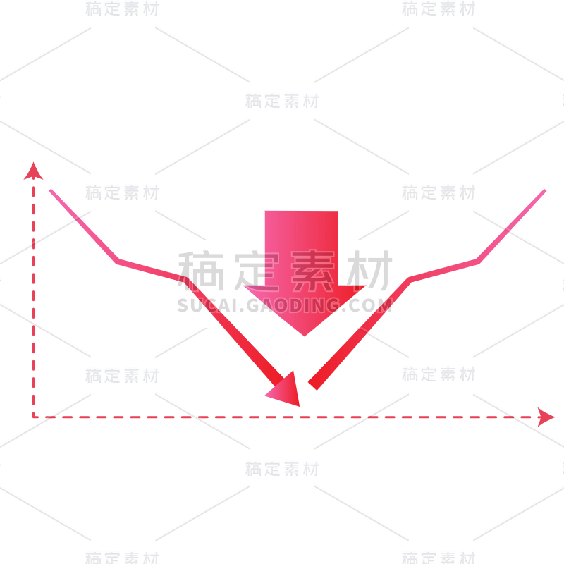 手绘-箭头价格曲线贴纸8