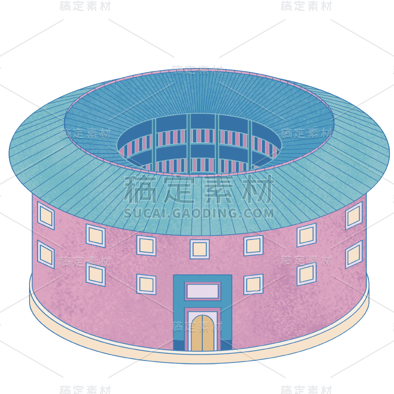 中国风-传统建筑元素插画1