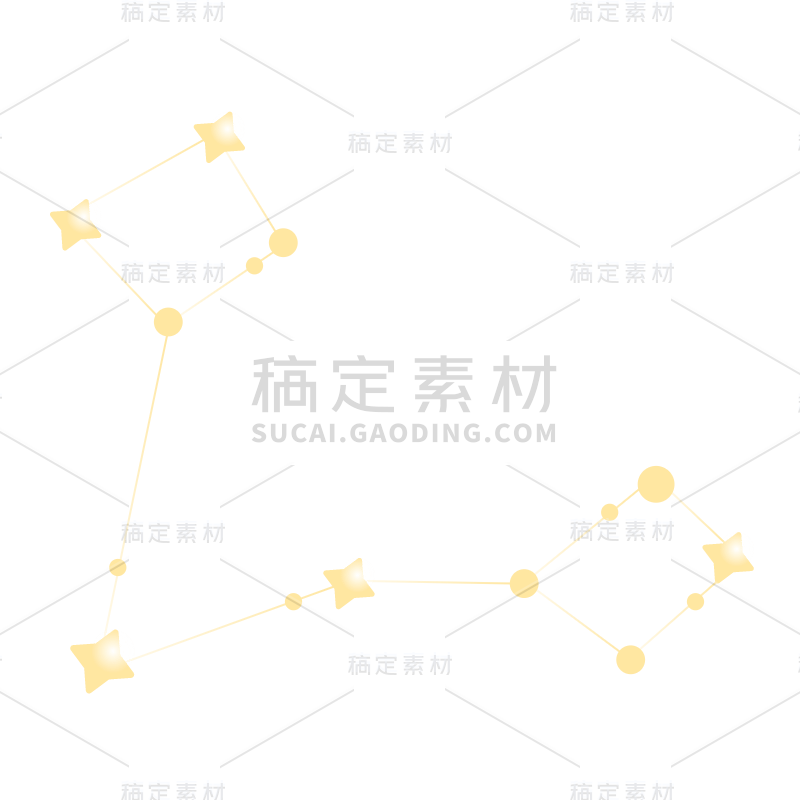 手绘-十二星座天文贴纸-SVG-双鱼座