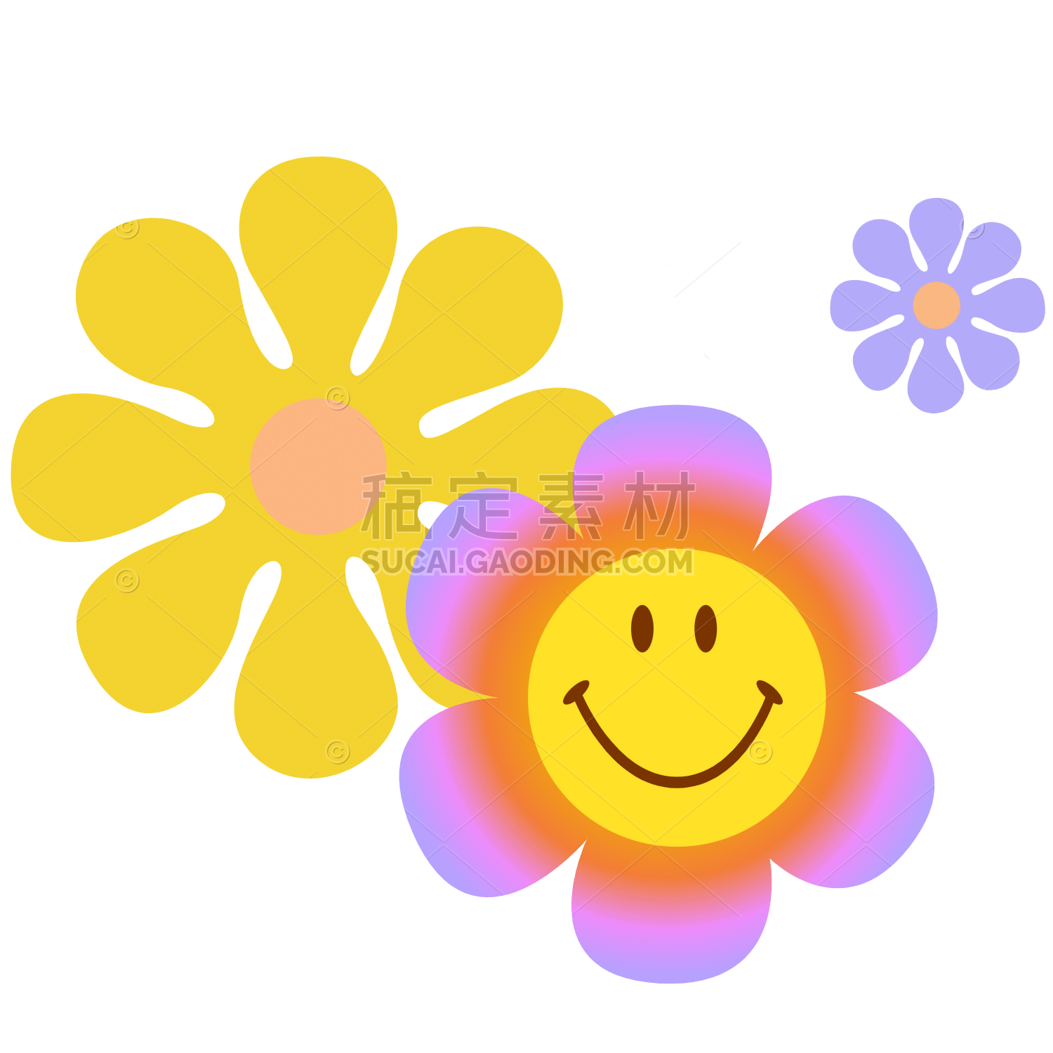 Flower and Smiley Face Sticker