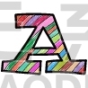 colored english alphabet A