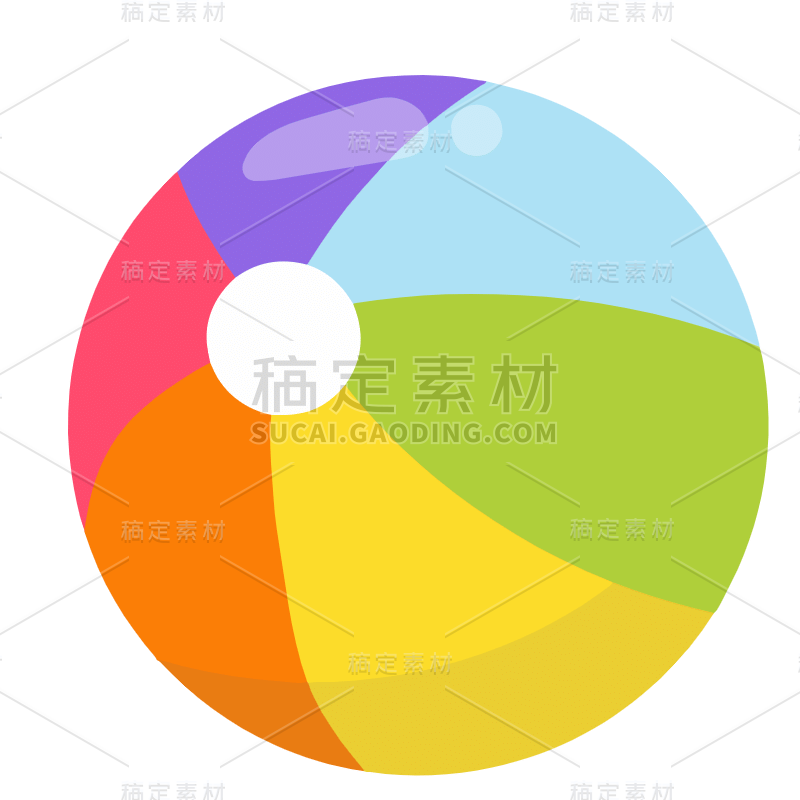 手绘-旅行元素贴纸套系-皮球