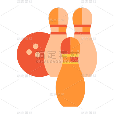 扁平风-运动器械贴纸-保龄球