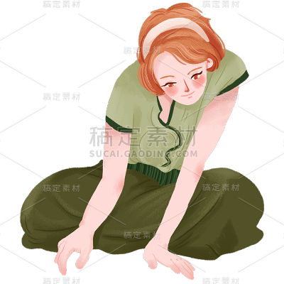 手绘-女性元素人物插画3
