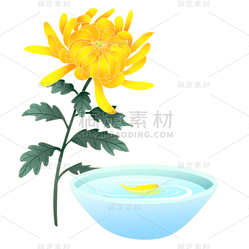 重阳节手绘插画-酒