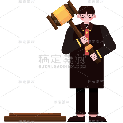 扁平-法官职业形象元素-SVG9