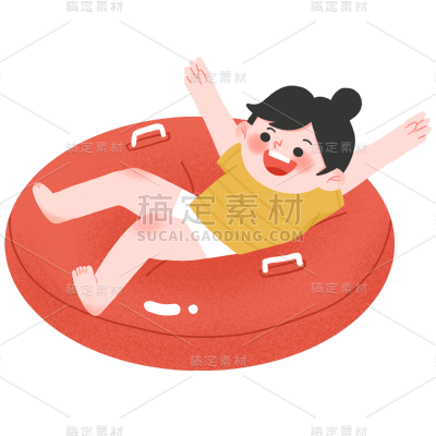 手绘风-儿童人物贴纸-女孩