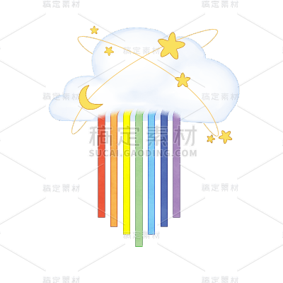 手绘-彩虹元素