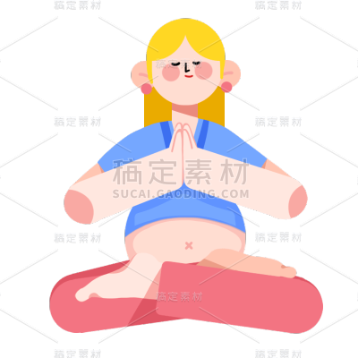 扁平风-孕妇元素