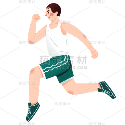 手绘-奔跑人物插画贴纸9