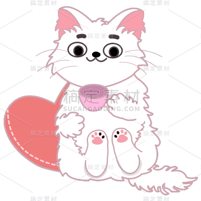 SVG-扁平可爱猫咪头贴纸