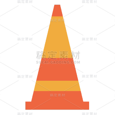 高质量插画-扁平肌理复古-路障