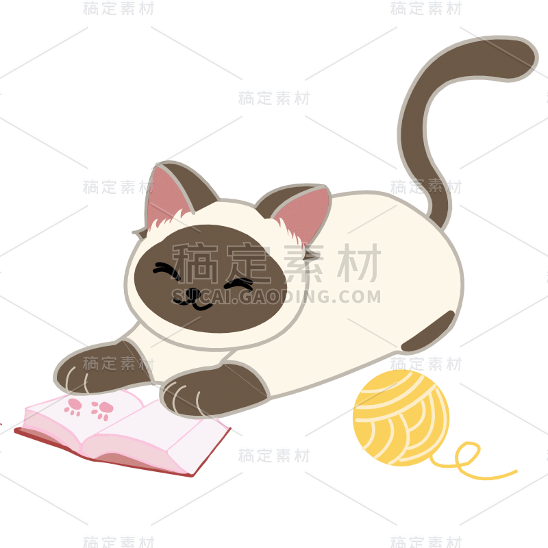 SVG-扁平可爱猫咪头贴纸