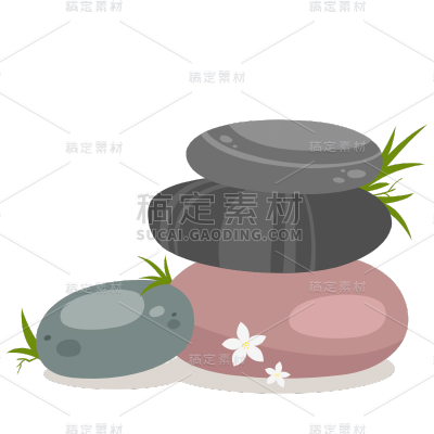 ICON-扁平养生图标-鹅卵石