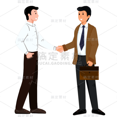 男士商务握手人物元素