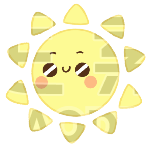 夏天太阳黄可爱卡通动态贴纸