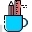 Pencil, Ruler, Mug, Holder, Design, Drawing, Write