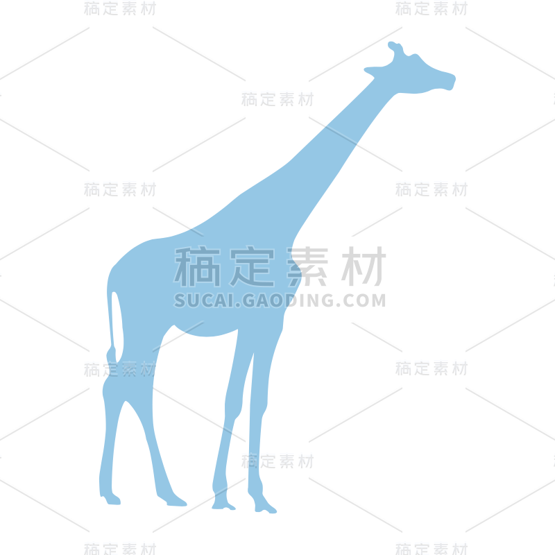 扁平-矢量动物剪影-SVG-长颈鹿