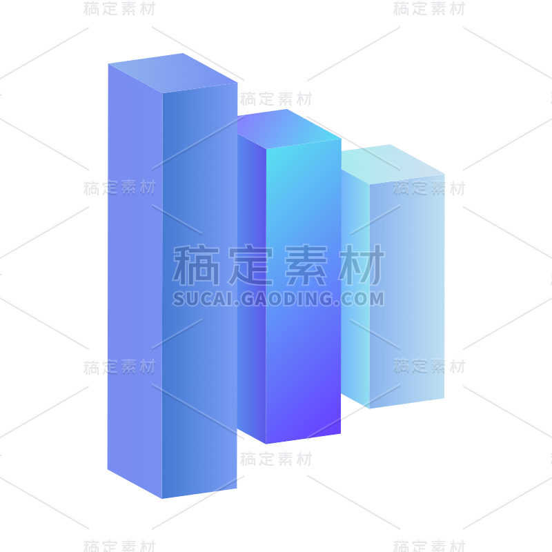 手绘-渐变立体几何贴纸-SVG-