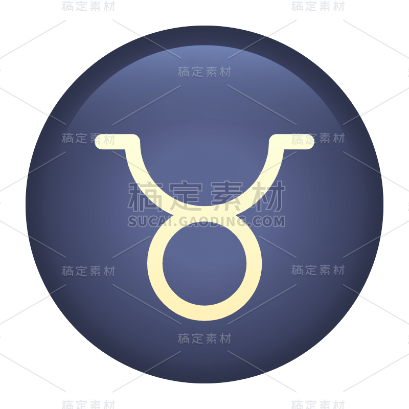 简约十二星座贴纸-SVG-金牛座