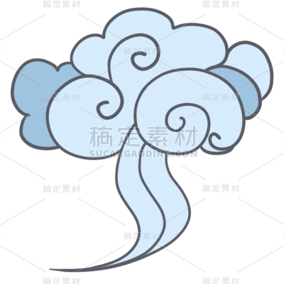 中国风-手绘祥云装饰元素贴纸3