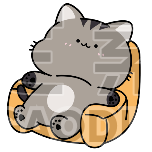 沙发小猫可爱手绘动态贴纸