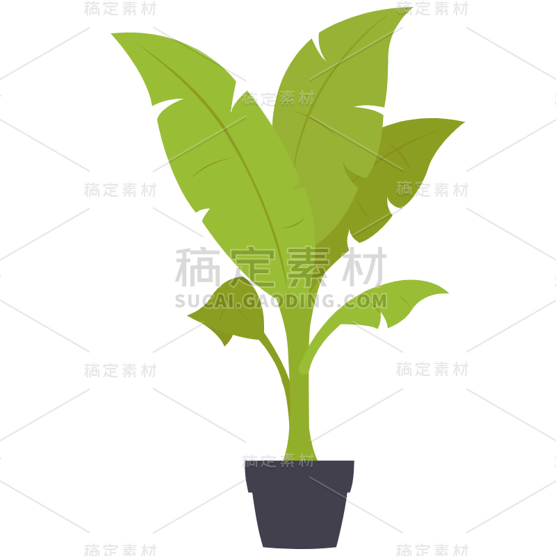 扁平-植物元素-SVG-盆栽5