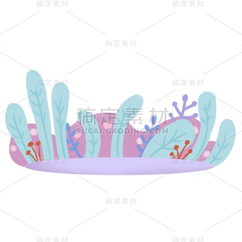 手绘风-植物元素贴纸-植物