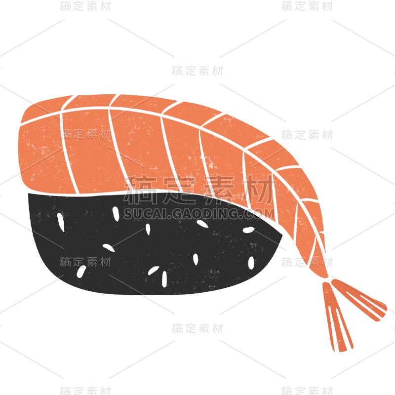 手绘-复古日料贴纸-寿司