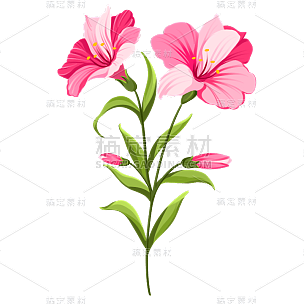 手绘-清新花卉植物元素贴纸6