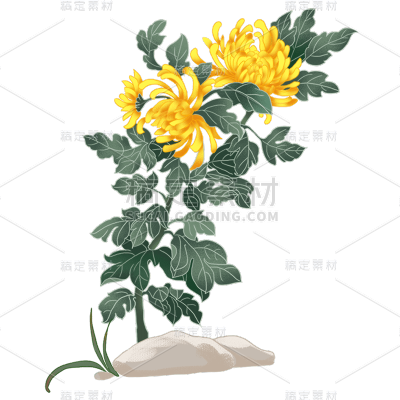 重阳节人物组合插画-道具