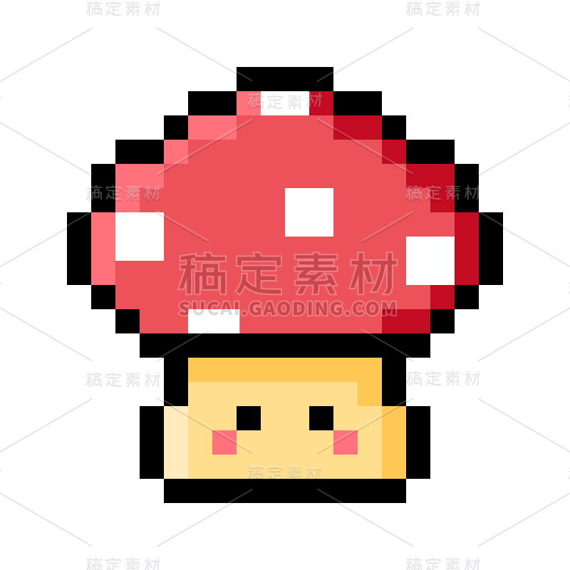 像素风套系贴纸-SVG-蘑菇