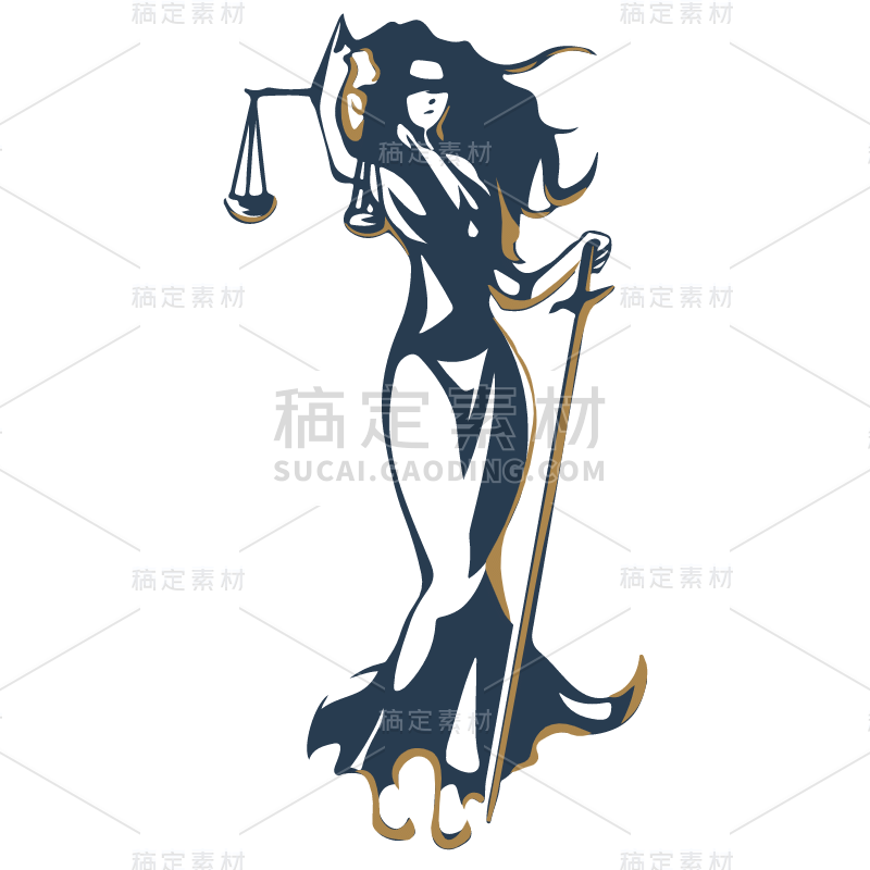 正义女神朱斯提提亚人物插画-SVG7