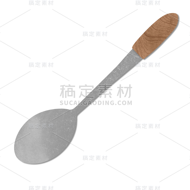 手绘-拼贴画厨房家居用品-汤匙