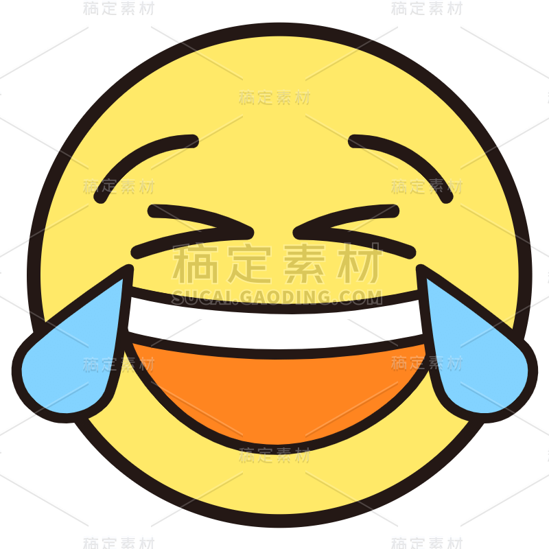 笑哭黄色emoji表情包元素