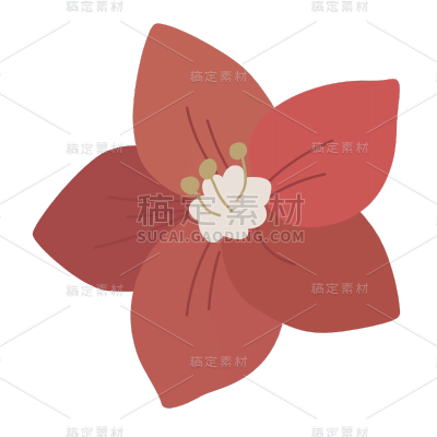扁平-植物元素贴纸-SVG-花卉