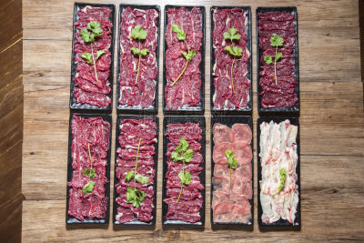 美食系列实景火锅食材牛肉拼盘