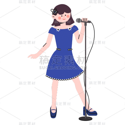 手绘-人物贴纸-歌手