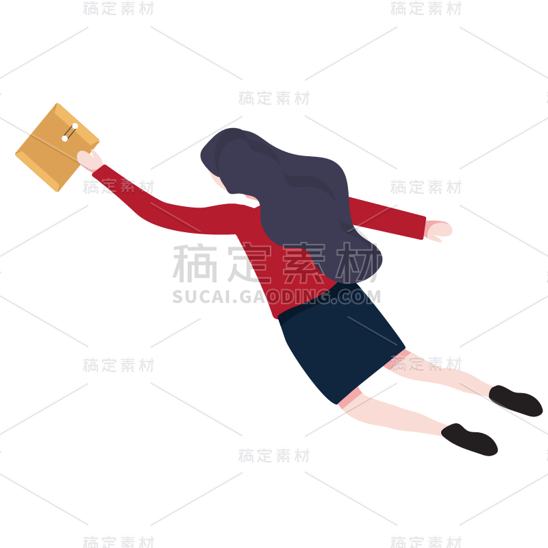 插画风-招聘元素组合贴纸文件女人-SVG_画板 1.png