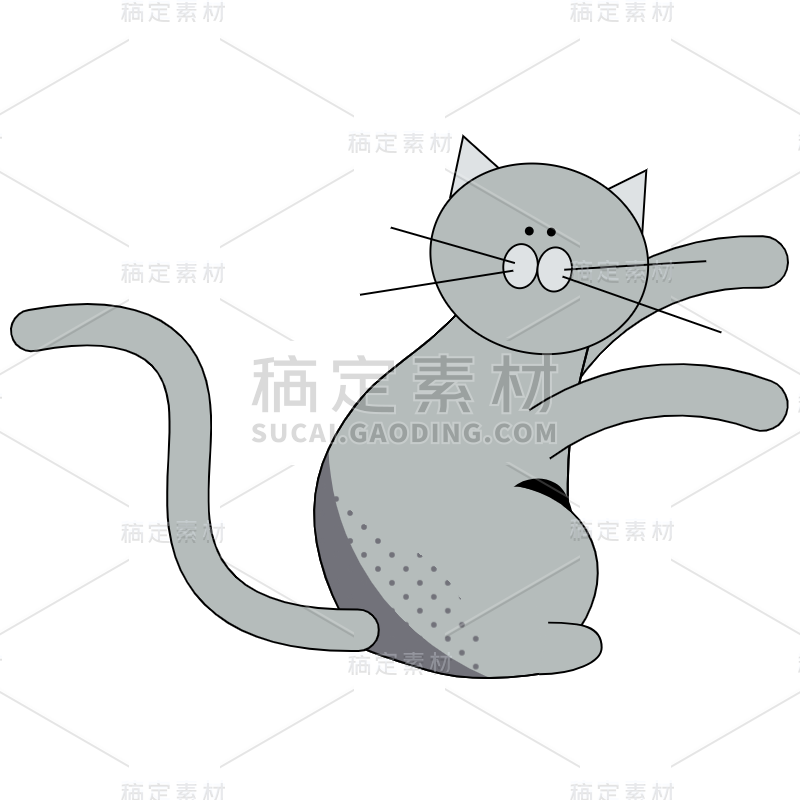 扁平-孟菲斯风元素-SVG-猫咪