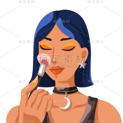 手绘-美容主题贴纸套系-扑散粉