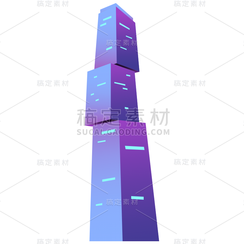 扁平-渐变建筑元素贴纸-SVG10