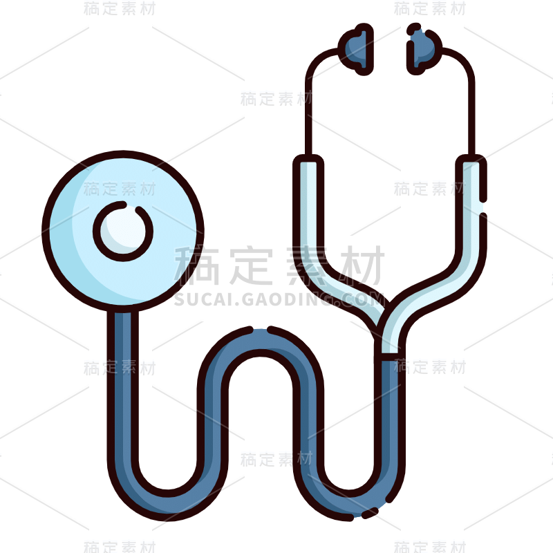 MBE风-医疗元素贴纸-SVG-听诊器