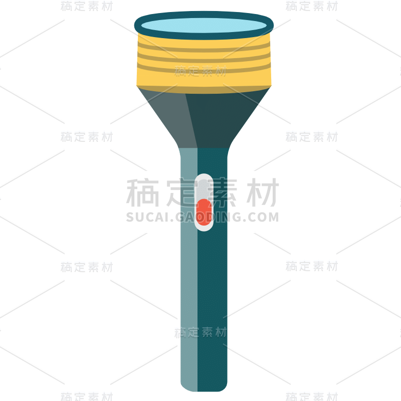 扁平风-露营氛围元素-手电筒