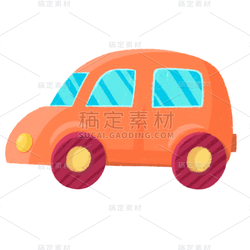 手绘-母婴用品-小汽车